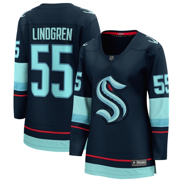 Women's Seattle Kraken Ryan Lindgren Fanatics Deep Sea Blue Home Breakaway Jersey - Image 2