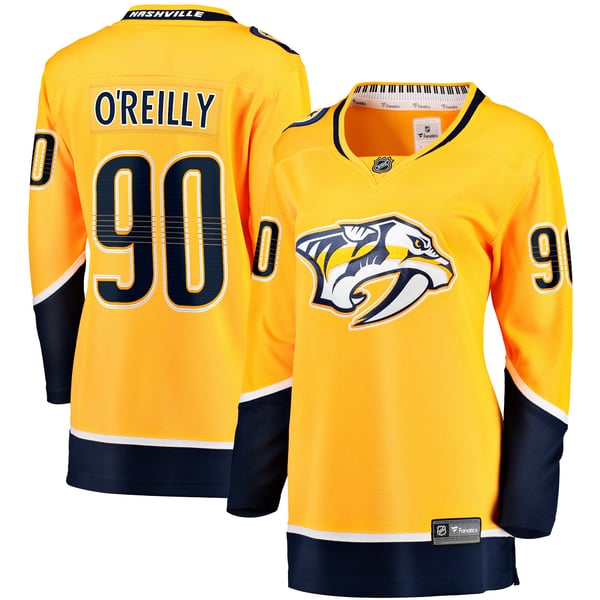 Women's Nashville Predators Ryan O'Reilly Fanatics Gold  Breakaway Jersey - Image 1