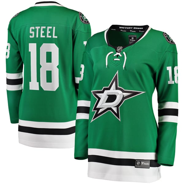 Women's Dallas Stars Sam Steel Fanatics Kelly Green Home Breakaway Player Jersey - Image 1