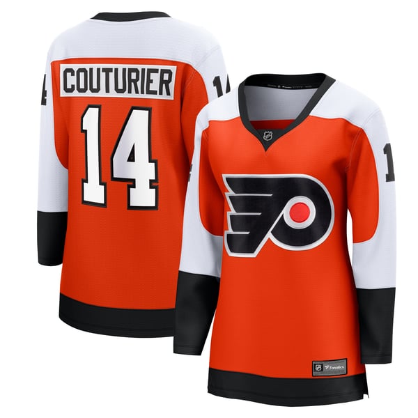 Women's Philadelphia Flyers Sean Couturier Fanatics Orange Home Breakaway Player Jersey - Image 1