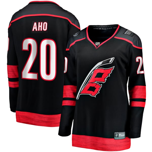 Women's Carolina Hurricanes Sebastian Aho Fanatics Black Home Breakaway Player Jersey - Image 2