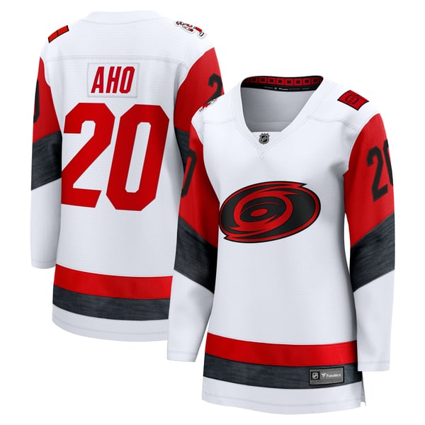 Women's Carolina Hurricanes Sebastian Aho Fanatics White Away Breakaway Jersey - Image 2