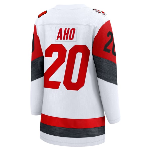 Women's Carolina Hurricanes Sebastian Aho Fanatics White Away Breakaway Jersey - Image 4