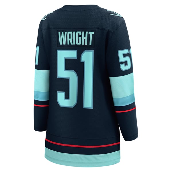 Women's Seattle Kraken Shane Wright Fanatics Deep Sea Blue Home Breakaway Jersey - Image 4