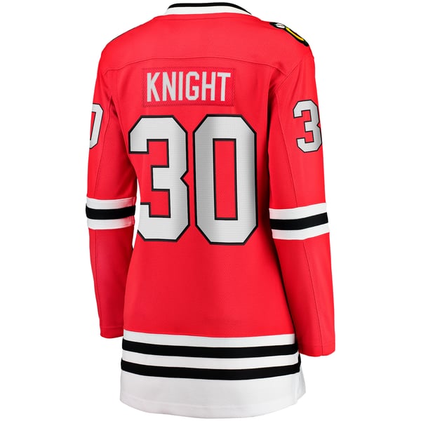 Women's Chicago Blackhawks Spencer Knight Fanatics Red Home Breakaway Player Jersey - Image 4