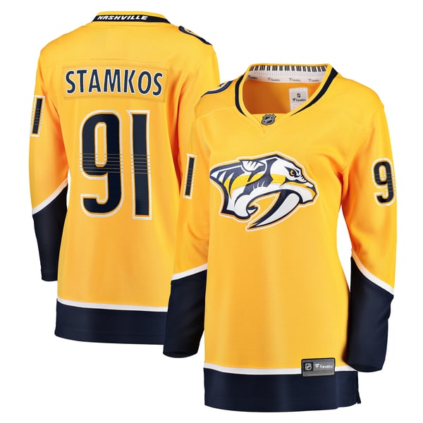 Women's Nashville Predators Steven Stamkos Fanatics Gold Home Premier Breakaway Player Jersey Breakaway Jersey - Image 2