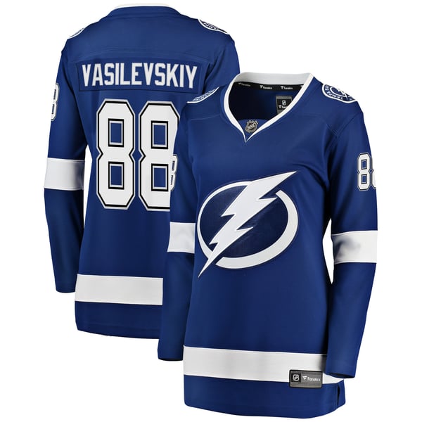 Women's Tampa Bay Lightning Andrei Vasilevskiy Fanatics Blue Breakaway Player Jersey - Image 1