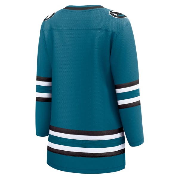 Women's San Jose Sharks Fanatics Teal Home Breakaway Jersey - Image 4
