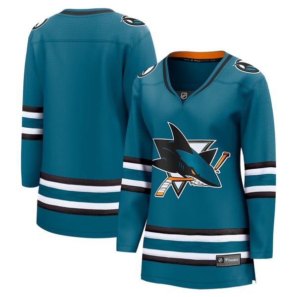 Women's San Jose Sharks Fanatics Teal Home Breakaway Jersey - Image 1