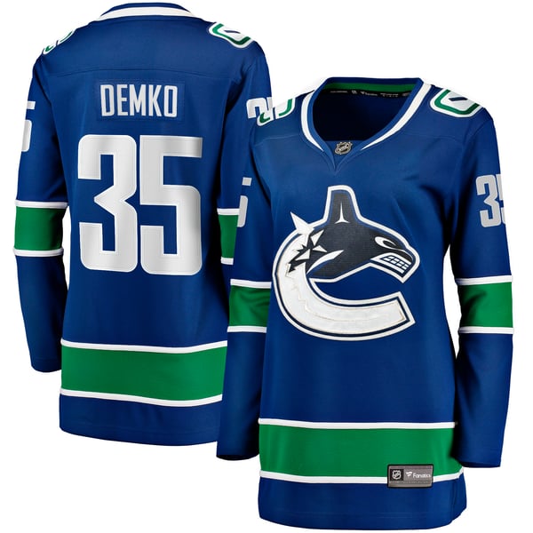 Women's Vancouver Canucks Thatcher Demko Fanatics Blue Home Breakaway Jersey - Image 2
