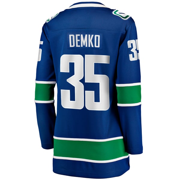 Women's Vancouver Canucks Thatcher Demko Fanatics Blue Home Breakaway Jersey - Image 4