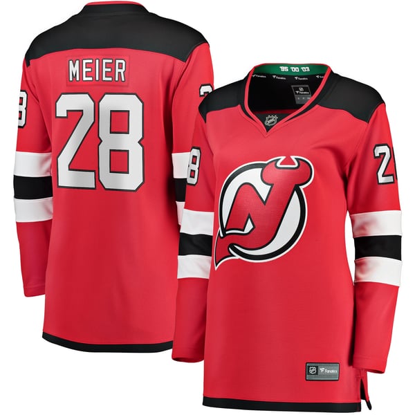 Women's New Jersey Devils Timo Meier Fanatics Red Home Breakaway Player Jersey - Image 2