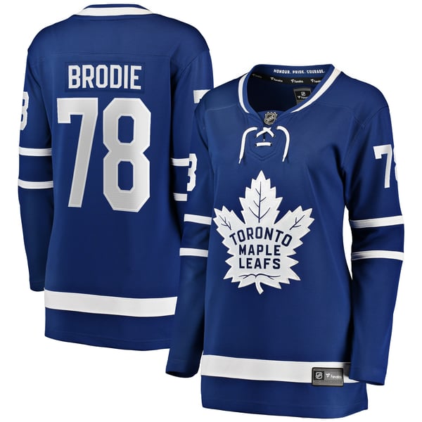 Women's Toronto Maple Leafs TJ Brodie Fanatics Blue Breakaway Player Jersey - Image 2