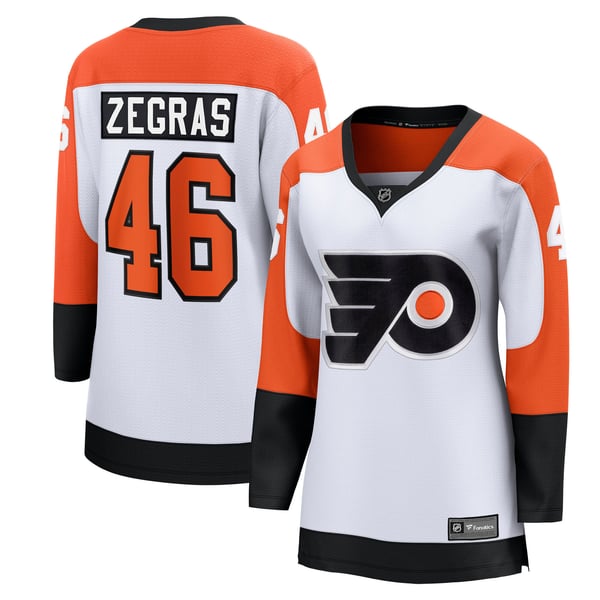 Women's Philadelphia Flyers Trevor Zegras Fanatics White Breakaway Jersey
 - Image 1