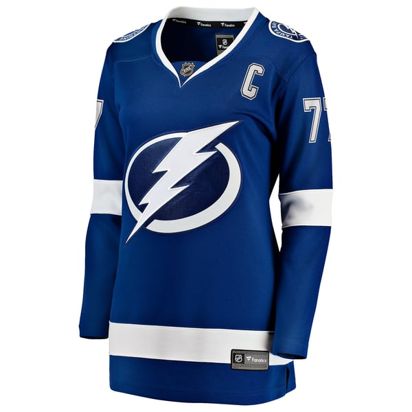 Women's Tampa Bay Lightning Victor Hedman Fanatics Blue Home Captain Patch Breakaway Jersey - Image 3