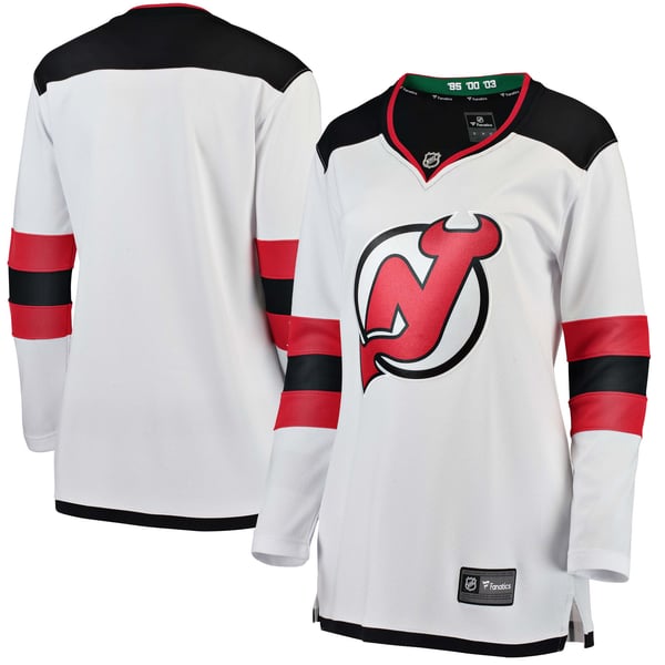Women's New Jersey Devils Fanatics White Away Breakaway Jersey - Image 1