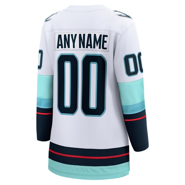Women's Seattle Kraken Fanatics White Away Breakaway Custom Jersey - Image 4
