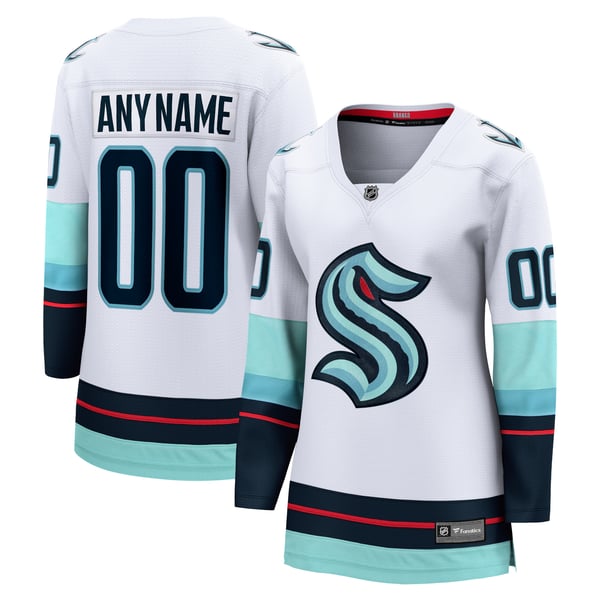 Women's Seattle Kraken Fanatics White Away Breakaway Custom Jersey - Image 1