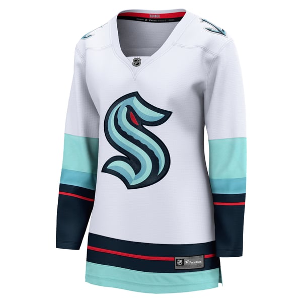 Women's Seattle Kraken Fanatics White Away Breakaway Jersey - Image 3
