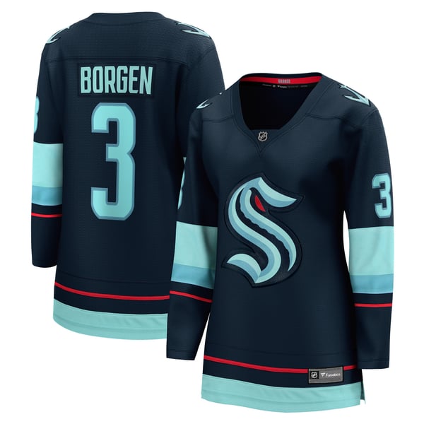 Women's Seattle Kraken Will Borgen Fanatics Deep Sea Blue Home Breakaway Player Jersey - Image 1