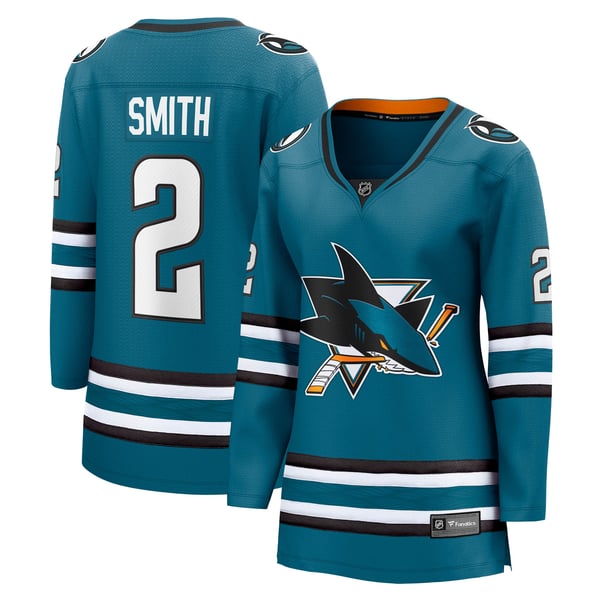 Women's San Jose Sharks Will Smith Fanatics Teal Home Breakaway Jersey - Image 1