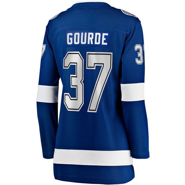 Women's Tampa Bay Lightning Yanni Gourde Fanatics Blue Home Breakaway Player Jersey - Image 4