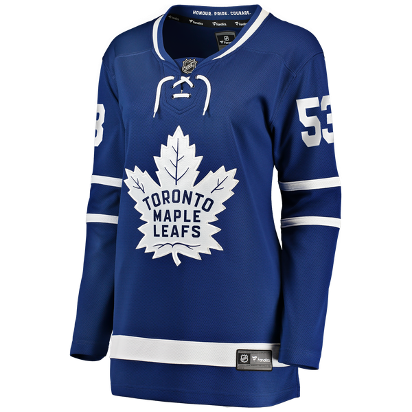 Women's Toronto Maple Leafs Easton Cowan Indiana Blue Home Breakaway Jersey - Image 3