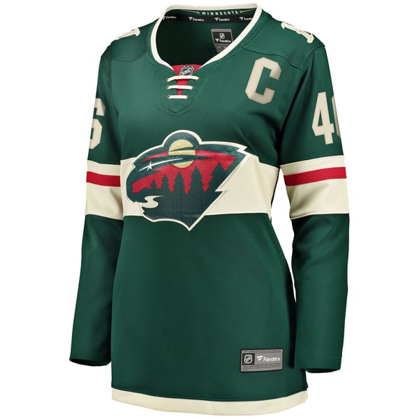 Women's Minnesota Wild Jared Spurgeon Green Home Breakaway Player Jersey - Image 3