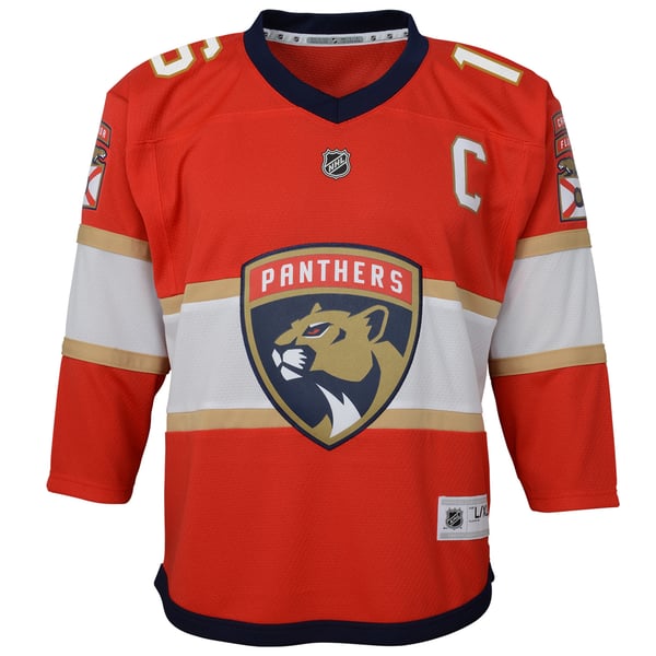 Youth Florida Panthers Aleksander Barkov Red Home Captain Replica Player Jersey - Image 3