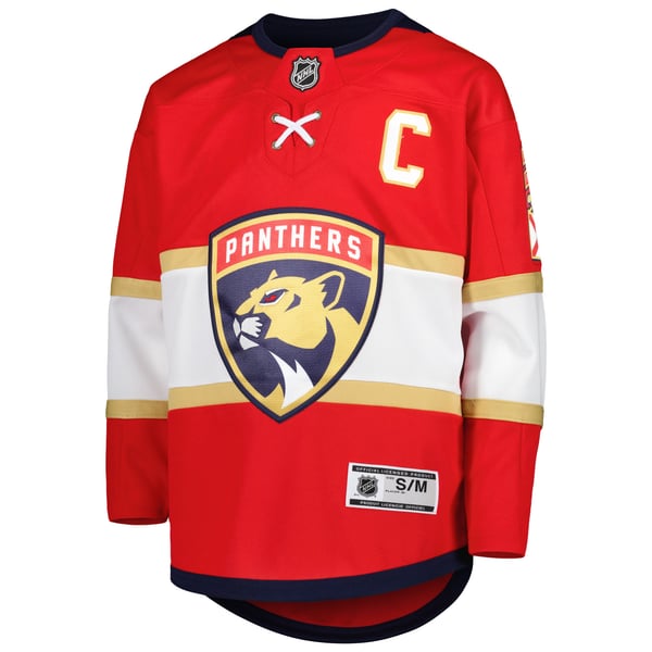 Youth Florida Panthers Aleksander Barkov Red Home Premier Player Jersey - Image 3