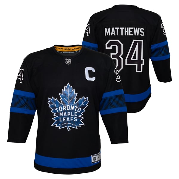 Youth Toronto Maple Leafs Auston Matthews Black Alternate Premier Player Jersey - Image 1