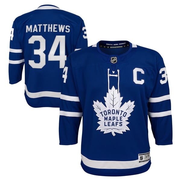 Youth Toronto Maple Leafs Auston Matthews Blue Home Premier Player Jersey - Image 1