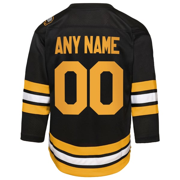 Youth Boston Bruins  Black Home Custom Replica Jersey