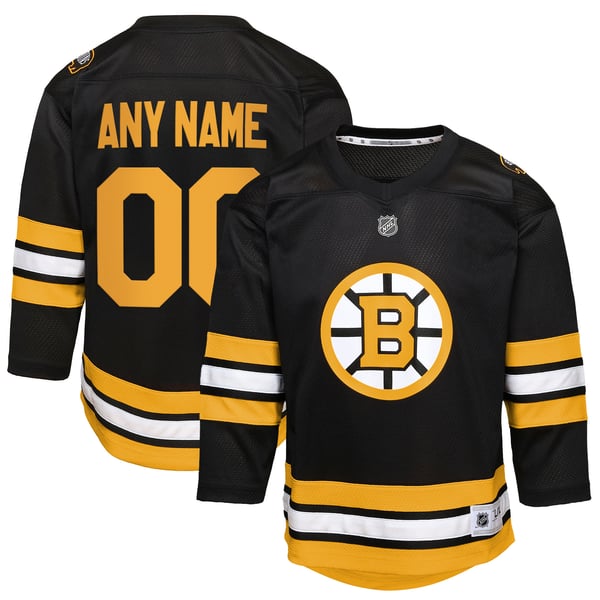 Youth Boston Bruins  Black Home Custom Replica Jersey
