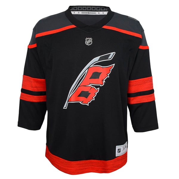 Youth Carolina Hurricanes  Black Home Replica Custom Jersey - Image 3