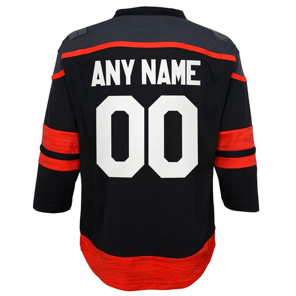 Youth Carolina Hurricanes  Black Home Replica Custom Jersey - Image 4
