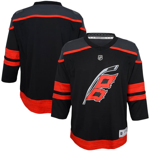 Youth Carolina Hurricanes  Black Home Replica Jersey - Image 1
