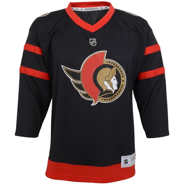 Youth Ottawa Senators Black Home Replica Custom Jersey - Image 3