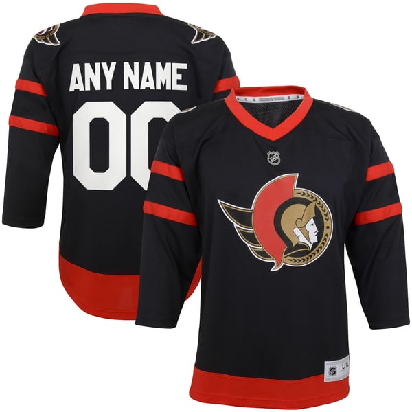 Youth Ottawa Senators Black Home Replica Custom Jersey - Image 1