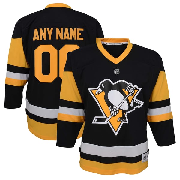 Youth Pittsburgh Penguins  Black Home Replica Custom Jersey - Image 1