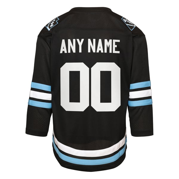 Youth Utah Mammoth Black Home Replica Custom Jersey - Image 4