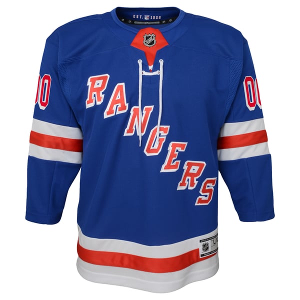 Youth New York Rangers Blue Home Premier Custom Jersey - Image 3