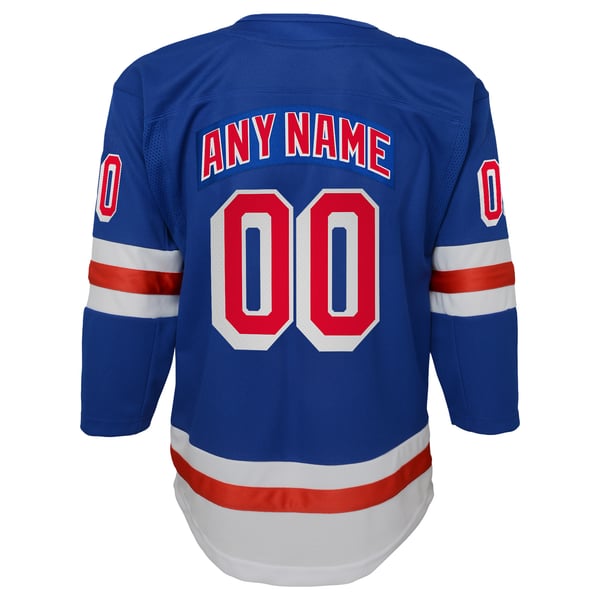 Youth New York Rangers Blue Home Premier Custom Jersey - Image 4