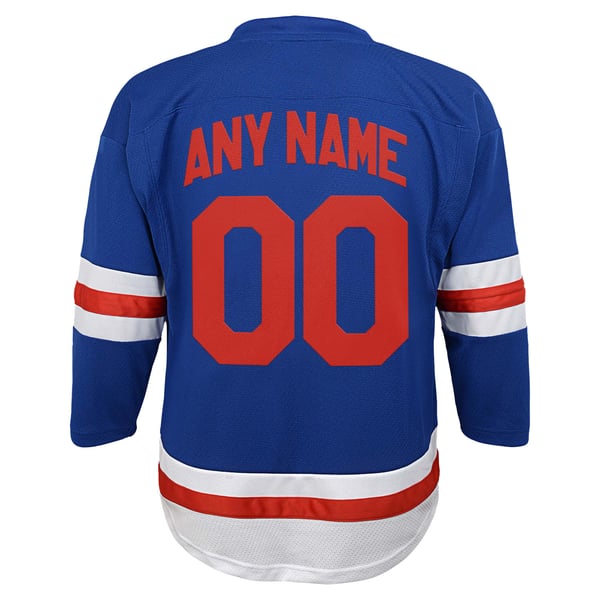 Youth New York Rangers Blue Replica Custom Jersey - Image 4