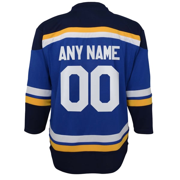 Youth St. Louis Blues  Blue Home Replica Custom Jersey - Image 4