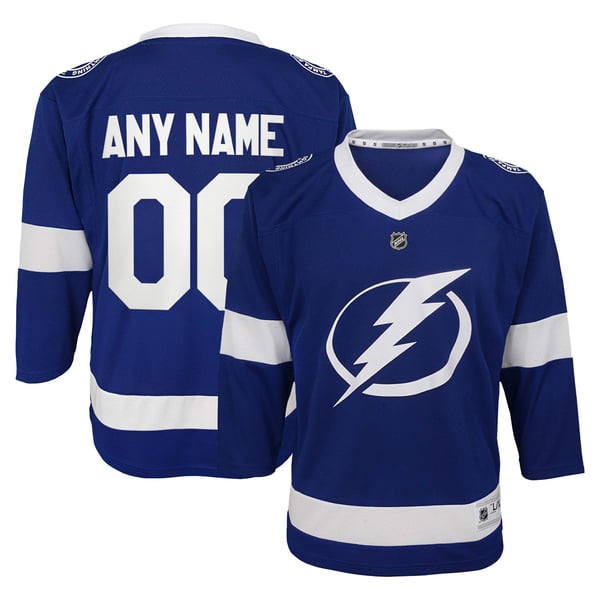 Youth Tampa Bay Lightning Blue Replica Custom Jersey - Image 1
