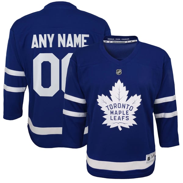 Youth Toronto Maple Leafs  Blue Home Replica Custom Jersey - Image 2