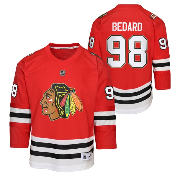 Youth Chicago Blackhawks Connor Bedard Red Home Centennial Premier Jersey - Image 2