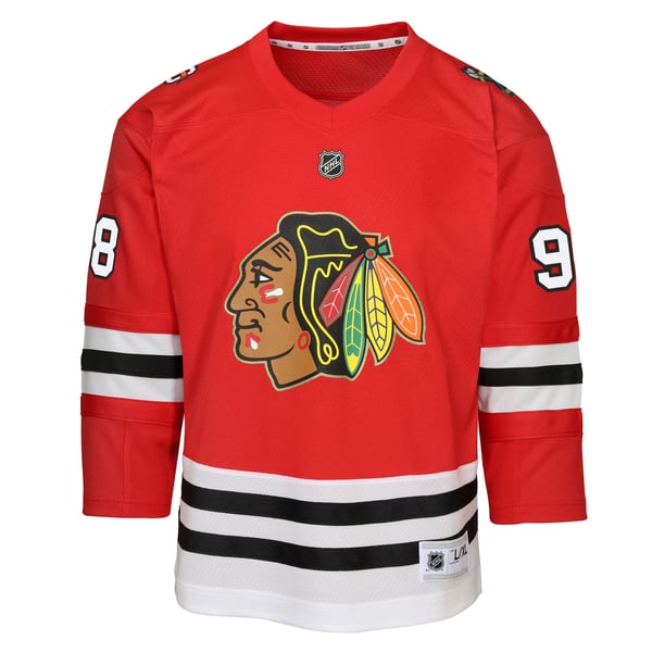 Youth Chicago Blackhawks Connor Bedard Red Home Centennial Premier Jersey - Image 3