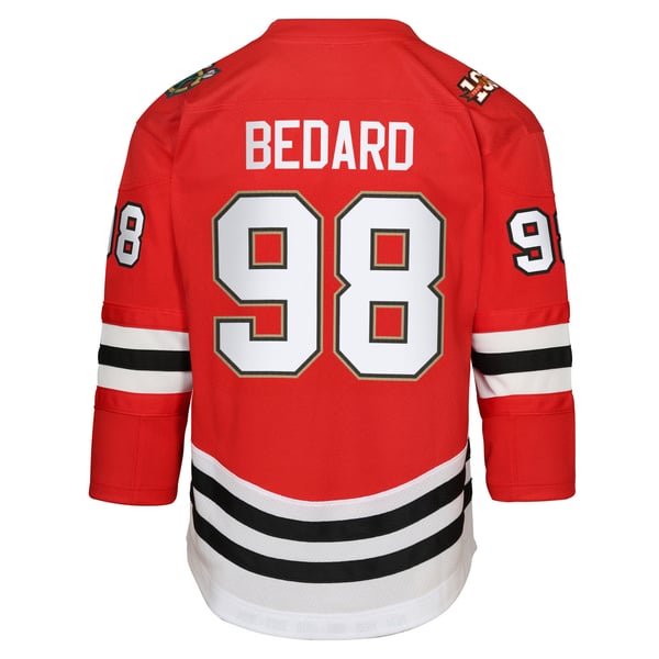 Youth Chicago Blackhawks Connor Bedard Red Home Centennial Premier Jersey - Image 4